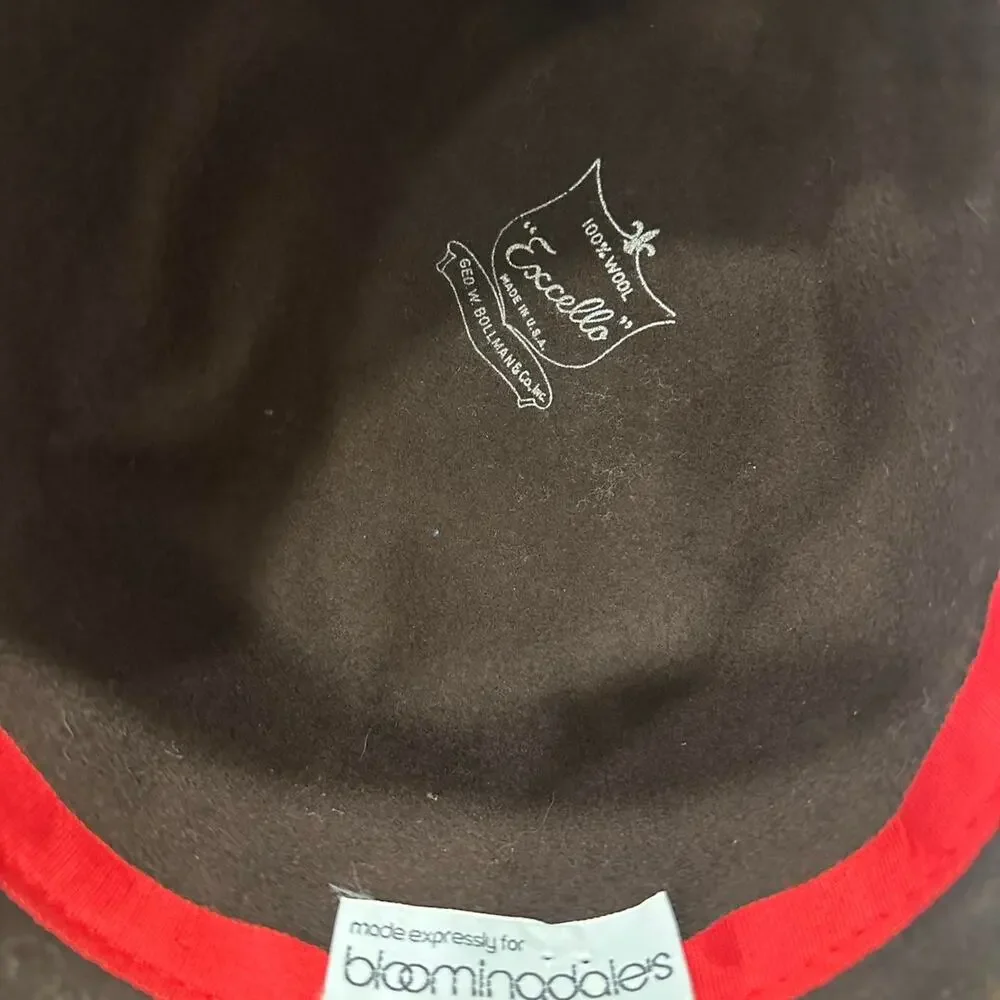 Bloomingdale’s 100% Wool Chocolate Vintage Fedora